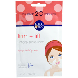 Miss Spa, Укрепление + подтяжка, 1 пара предварительно обработанные гелевые маски, 0,17 унции (5 г)