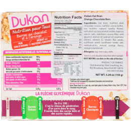 Dukan Diet, Oat Bran Orange Chocolate Bars, 5.28 oz (6 bars)