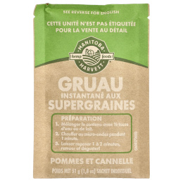 Manitoba Harvest, Овсянка быстрого приготовления, с яблоком и корицей, 5 пакетиков по 51 г (1,8 унции)