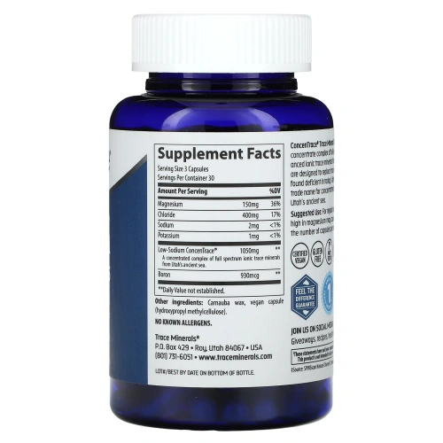 Trace Minerals ®, ConcenTrace, капсулы с микроэлементами, 90 капсул