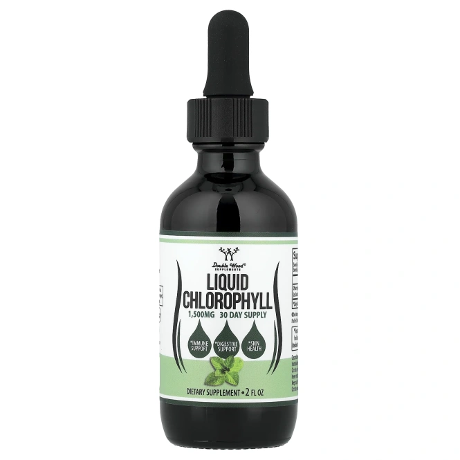 Double Wood Supplements, жидкий хлорофилл, мята, 2 унции