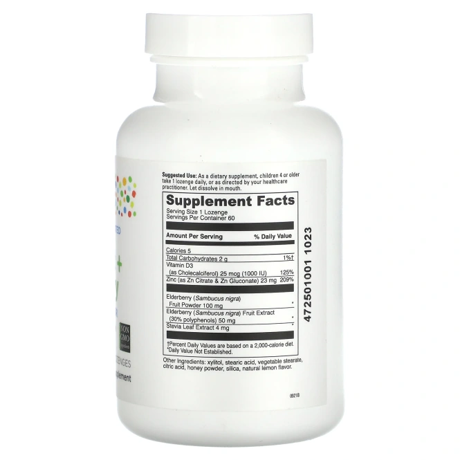 Little DaVinci, Immuni-Z +, бузина, натуральный лимон, 60 пастилок