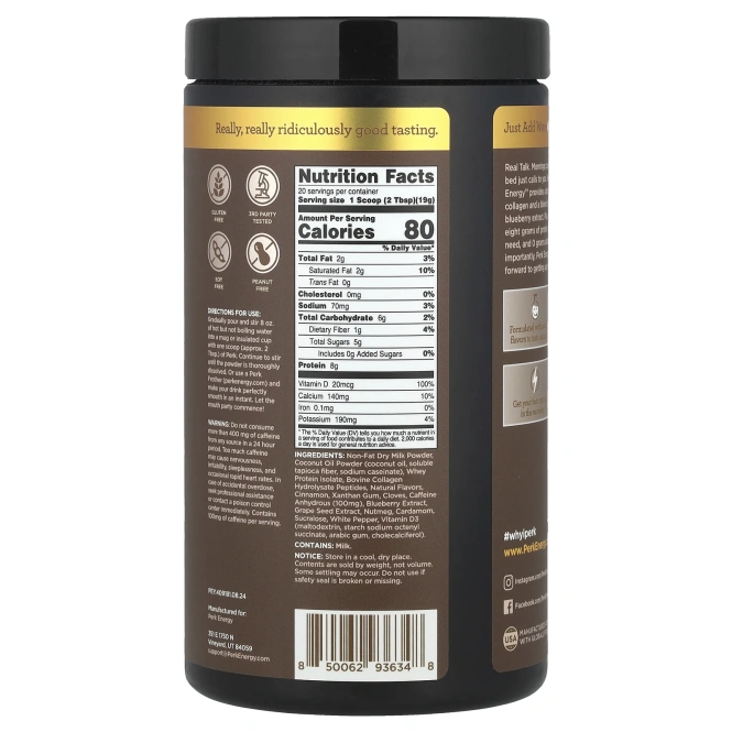 Perk Energy, Чай латте, 380 г (13,6 унции)