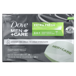 Dove, Men+Care, мыло для лица и тела «Экстрасвежесть», 4 шт. по 113 г (4 унции)