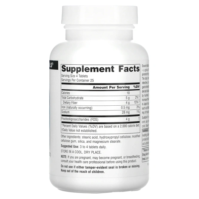 Source Naturals, FOS (фруктоолигосахариды), 100 таблеток