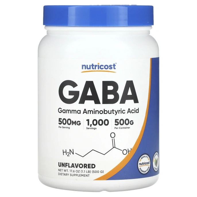 Nutricost, ГАМК, без добавок, 500 г (17,6 унции)