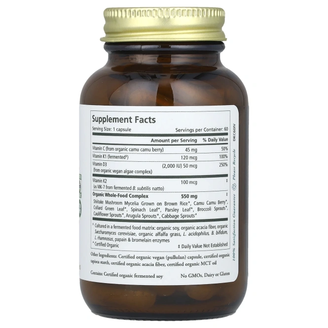 Pure Synergy, Комплекс D3 + K2 60 капсул