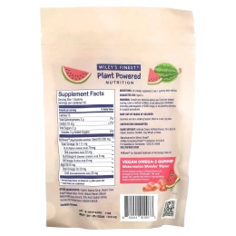 Wiley's Finest, Plant Powered Nutrition, веганские жевательные мармеладки с омега-3, для детей, арбузное чудо, 131 мг, 30 жевательных таблеток