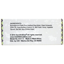 Out of Africa, Кусковое мыло с чистым маслом ши, кусковое мыло для кожи лица с молочными протеинами, 3 штуки в упаковке, по 4 унции (120 г) каждое