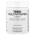 Codeage, Teen Multivitamin+, Platinum, 60 растительных капсул
