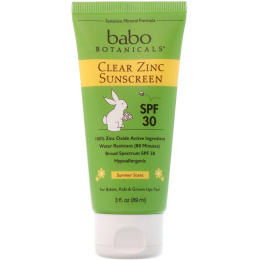 Babo Botanicals, Clear Zinc Sunscreen, 30 SPF, Summer Scent, 3 fl oz (89 ml)