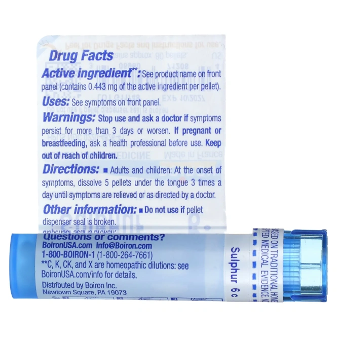 Boiron, Single Remedies, Сера, 6 C, прибл. 80 гранул