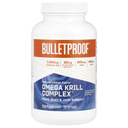 BulletProof, Omega Krill Complex ™, натуральный лимон, 120 мягких таблеток