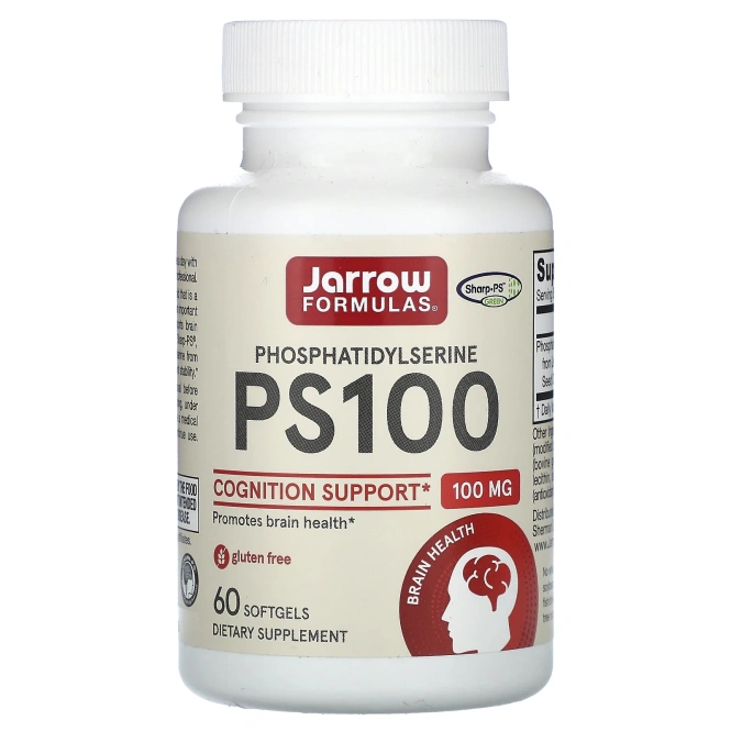 Jarrow Formulas, PS 100, Фосфатидилсерин, 100 мг, 60 гелевых капсул
