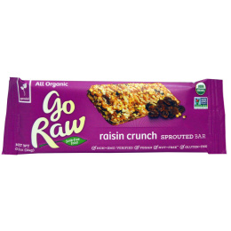 Go Raw, Органические батончики с пророщенным зерном, хрустящие, с изюмом, 10 батончиков по 14 г