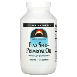 Source Naturals, Масло льна и примулы, 1300 мг, 180 мягких капсул