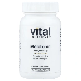 Vital Nutrients, мелатонин, 10 мг, 60 веганских капсул