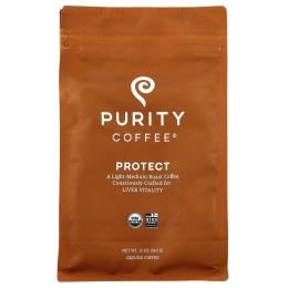 Purity Coffee, Protect, молотый, легкая и средняя обжарка, 340 г (12 унций)