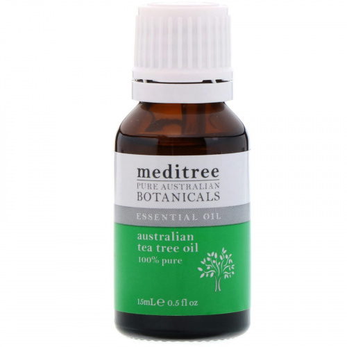 Meditree, Чистые австралийские лекарственные растения, на 100% чистое австралийское масло чайного дерева, 0,5 жидкой унции (15 мл)