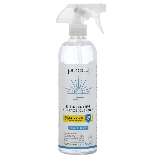 Puracy, Disinfectant Surface Cleaner, Free & Clear, 25 fl oz (739 ml)