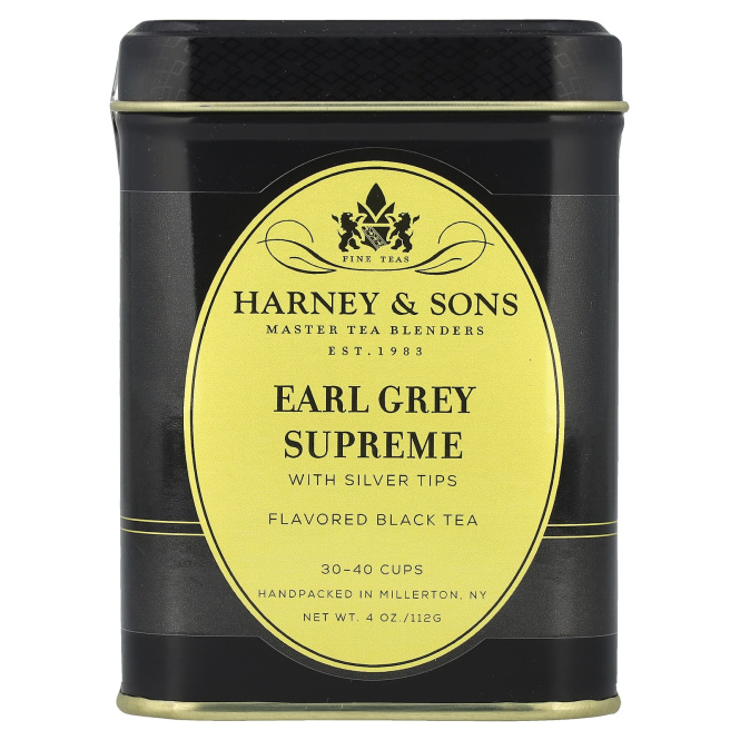 Harney & Sons, Черный чай Earl Grey Supreme с серебристыми верхушечными почками, 4 унции