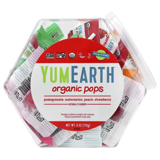 YumEarth, органические леденцы на палочке, 170 г (6 унций)