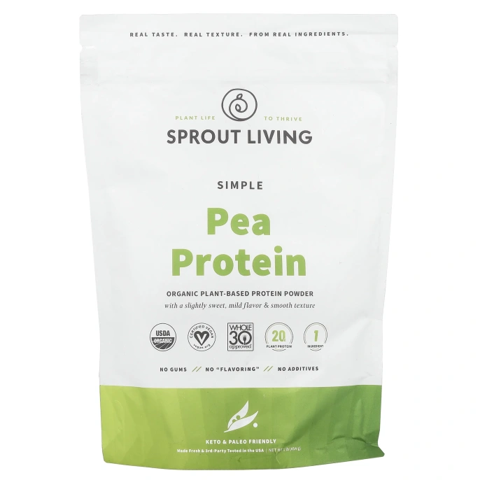 Sprout Living, Simple, гороховый белок, 1 фунт (440 г)