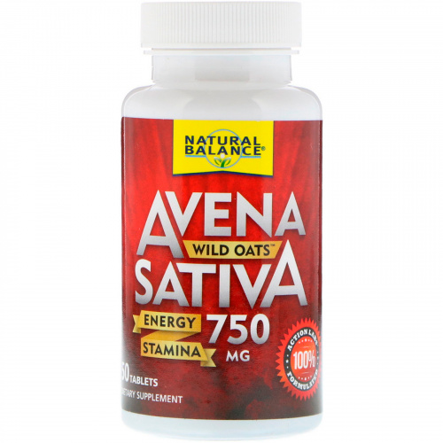 Natural Balance, Avena Sativa, Wild Oats, 750 mg , 50 Tablets