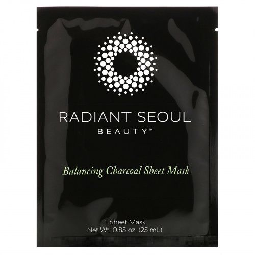 Radiant Seoul, Балансирующая угольная тканевая маска, 1 тканевая маска, 25 мл (0,85 унции)