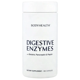 BodyHealth, Пищеварительные ферменты с бетаином, панкреатином и пепсином, 180 капсул
