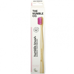 The Humble Co., Humble Bamboo Toothbrush, для взрослых чувствительных людей, розовый цвет, 1 зубная щетка