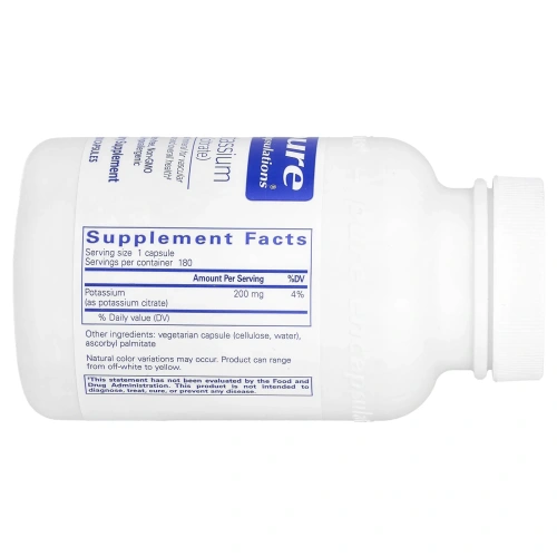 Pure Encapsulations, Калий (цитрат), 180 капсул