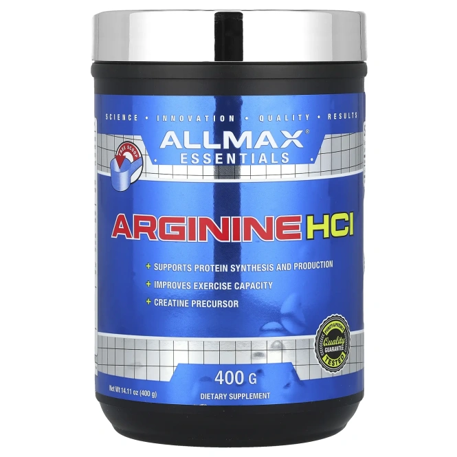 ALLMAX Nutrition, 100% чистый аргинин в форме HCI с максимальной силой + абсорбцией, 14 унций (400 г)