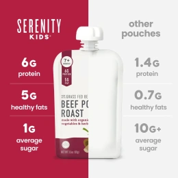 Serenity Kids, жаркое из говядины с органическими овощами и травами, для детей от 7 месяцев, 99 г (3,5 унции)