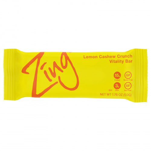 Zing Bars, Vitality Bar, Lemon Cashew Crunch, 12 Bars, 1.76 oz (50 g) Each