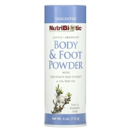 NutriBiotic, Натуральный порошок для ног и тела, без запаха, 4 унции (113 г)