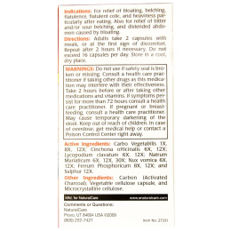 NaturalCare, GasFix от Вздутия Живота и Газов 60 овощных капсул