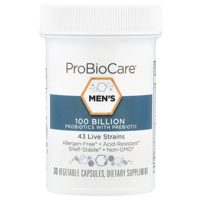 ProBioCare, Пробиотики для мужчин с пребиотиком, 30 растительных капсул