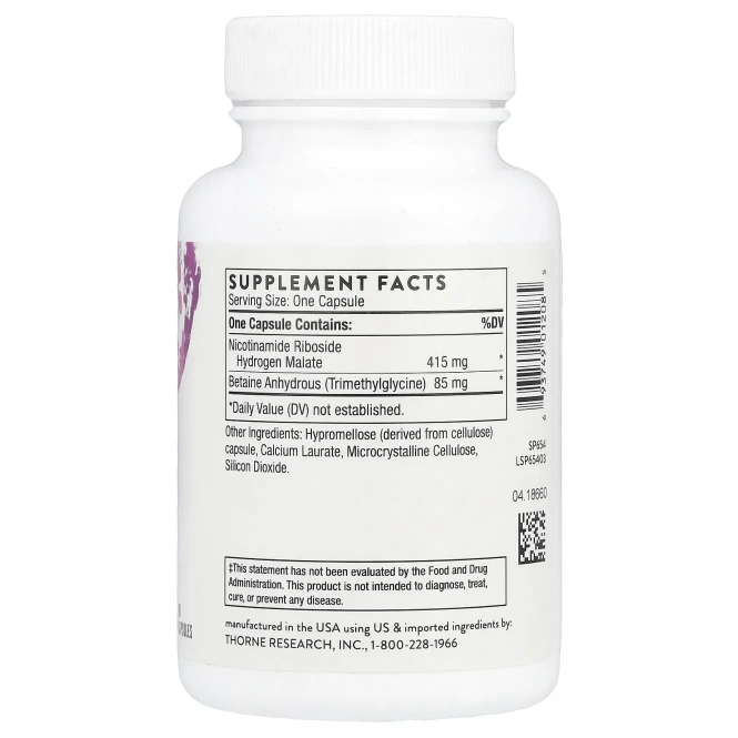 Thorne Research, NiaCel 400, 60 капсул