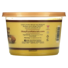 Okay Pure Naturals, Масло для тела африканского ши, гладкое желтое, 368 г (13 унций)