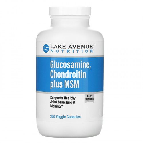Lake Avenue Nutrition, глюкозамин, хондроитин и МСМ, 360 вегетарианских капсул