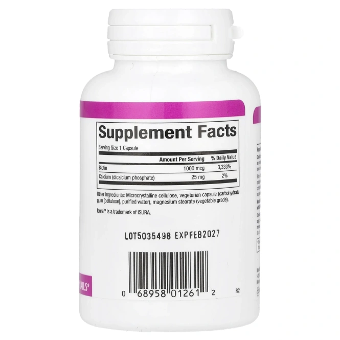 Natural Factors, Биотин, 1000 мкг, 90 вегетарианских капсул