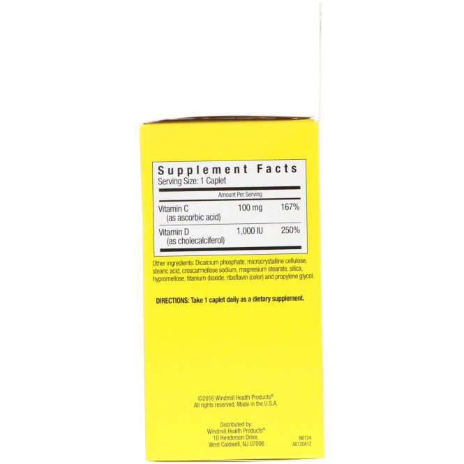 Sunshine, Vitamin D3 with Vitamin C, 1000 МЕ, 60 Caplets