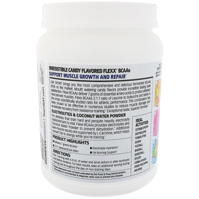 GAT, Аминоксилоты с разветвленной цепью Flexx, горький шарик, 690 г