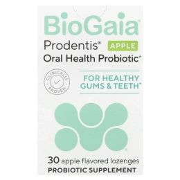 BioGaia, Prodentis®, пробиотик для здоровья полости рта, яблоко, 30 пастилок