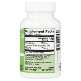 Vitacost, монолаурин, 60 капсул