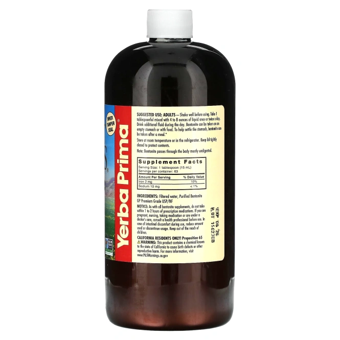 Yerba Prima, Great Plains Bentonite - Детоксикация 32 жидких унции