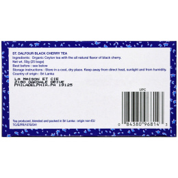 St. Dalfour, Органический черный чай черная вишня, 25 конвертиков, 50 г (1,75 унции)