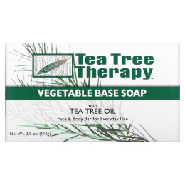 Tea Tree Therapy, Мыло на растительной основе с маслом чайного дерева, брусок, 3.9 унций (110 г)