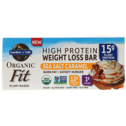 Garden of Life, Organic Fit, Высокобелковый  Батончик для Эффективной Потери Веса, Карамель с Морской Солью, 12 Батончиков, по 1,9 унции (55 г) Каждый